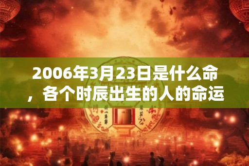 2006年3月23日是什么命，各个时辰出生的人的命运
