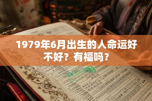 1979年6月出生的人命运好不好？有福吗？