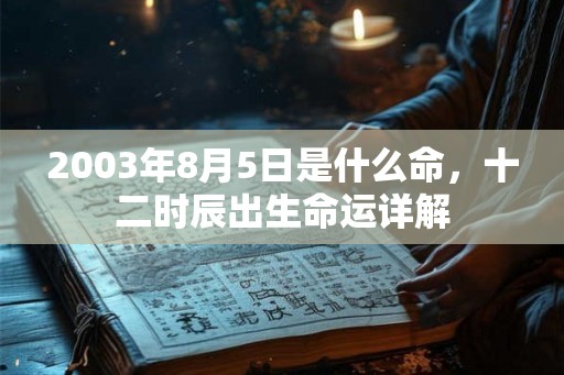 2003年8月5日是什么命，十二时辰出生命运详解