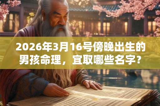 2026年3月16号傍晚出生的男孩命理，宜取哪些名字？