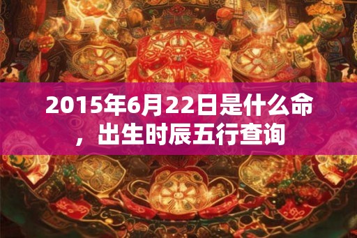 2015年6月22日是什么命，出生时辰五行查询