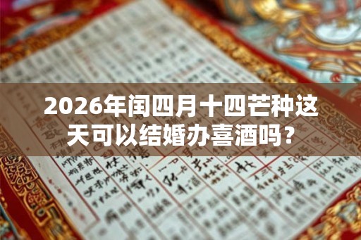 2026年闰四月十四芒种这天可以结婚办喜酒吗？
