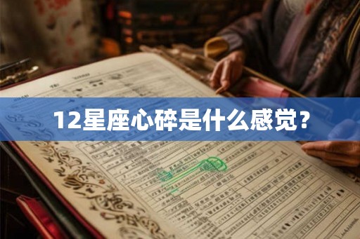 12星座心碎是什么感觉？