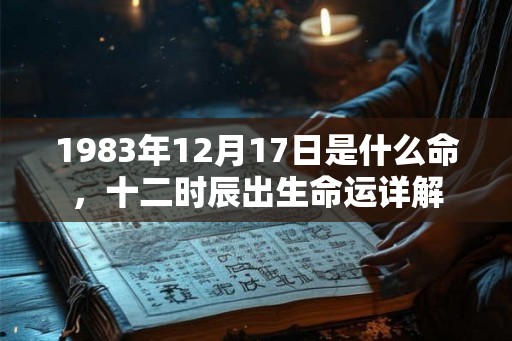 1983年12月17日是什么命，十二时辰出生命运详解