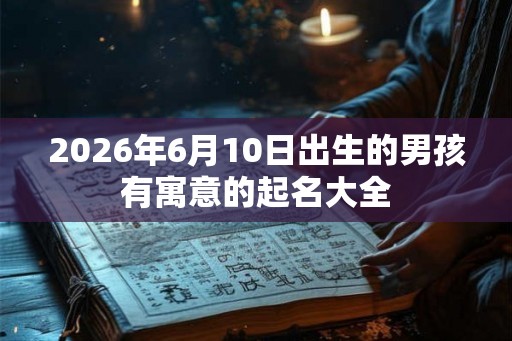 2026年6月10日出生的男孩有寓意的起名大全