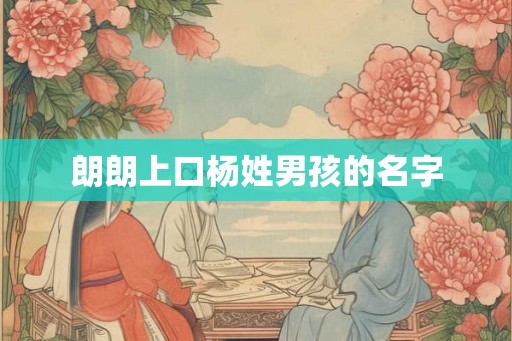 朗朗上口杨姓男孩的名字 朗朗上口杨姓男孩的名字