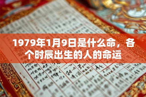 1979年1月9日是什么命，各个时辰出生的人的命运