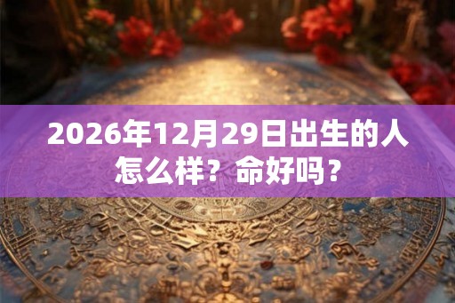 2026年12月29日出生的人怎么样?命好吗? 2026年12月29日出生的人怎么样?命好吗?