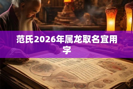 范氏2026年属龙取名宜用字