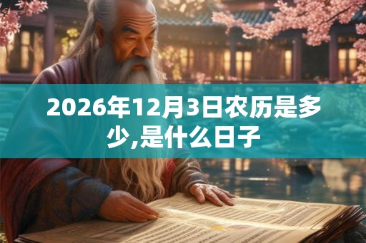 2026年12月3日农历是多少,是什么日子