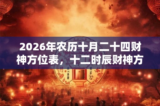 2026年农历十月二十四财神方位表,十二时辰财神方位查询 2026年农历十月二十四财神方位表,十二时辰财神方位查询