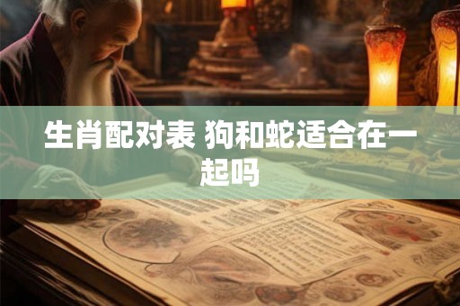 生肖配对表 狗和蛇适合在一起吗