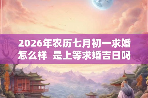 2026年农历七月初一求婚怎么样 是上等求婚吉日吗 2026年农历七月初一求婚怎么样 是上等求婚吉日吗
