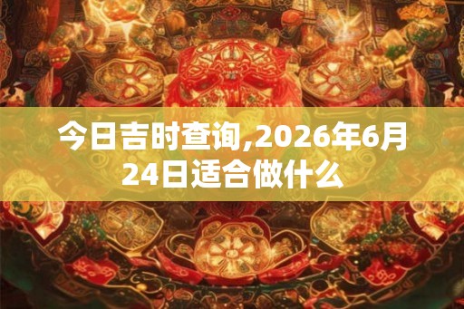 今日吉时查询,2026年6月24日适合做什么