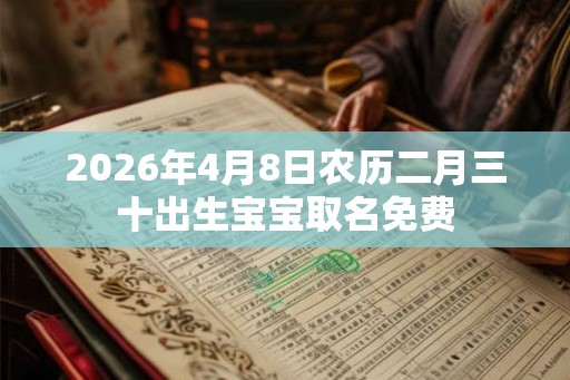 2026年4月8日农历二月三十出生宝宝取名免费