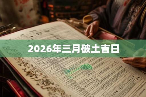 2026年三月破土吉日