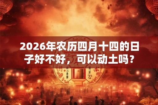 2026年农历四月十四的日子好不好，可以动土吗？