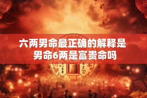 六两男命最正确的解释是  男命6两是富贵命吗