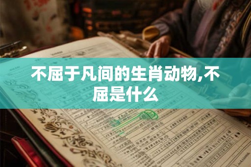 不屈于凡间的生肖动物,不屈是什么