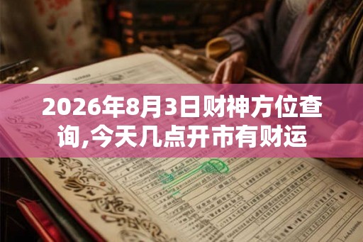 2026年8月3日财神方位查询,今天几点开市有财运 2026年8月3日财神方位查询,今天几点开市有财运