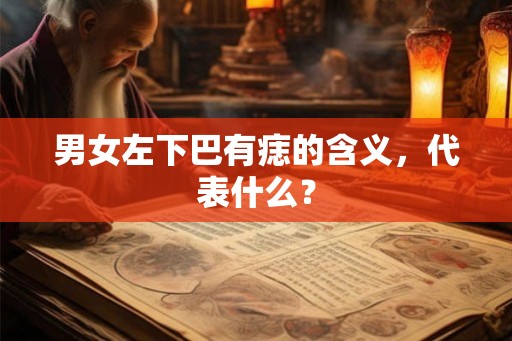 男女左下巴有痣的含义，代表什么？