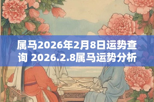 属马2026年2月8日运势查询 2026.2.8属马运势分析