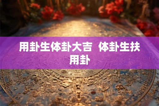 用卦生体卦大吉 体卦生扶用卦 用卦生体卦大吉 体卦生扶用卦