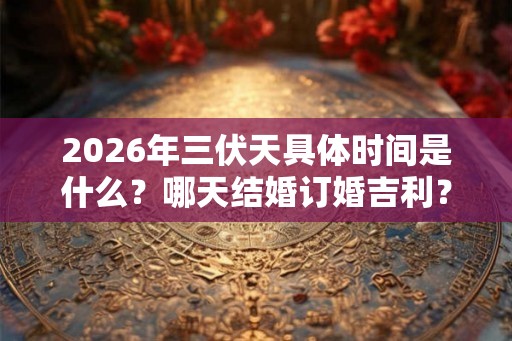 2026年三伏天具体时间是什么？哪天结婚订婚吉利？