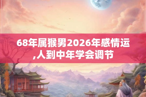 68年属猴男2026年感情运,人到中年学会调节