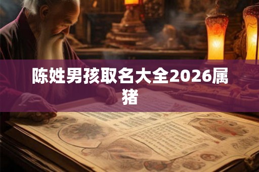 陈姓男孩取名大全2026属猪