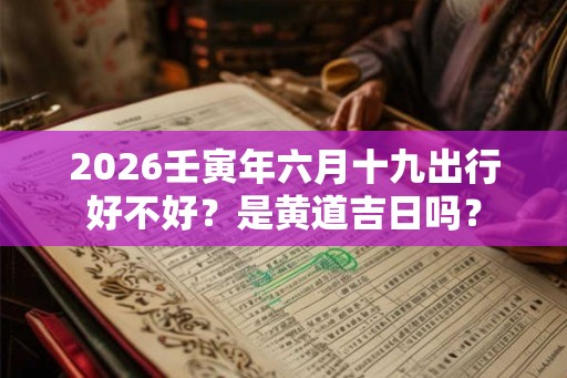 2026壬寅年六月十九出行好不好？是黄道吉日吗？
