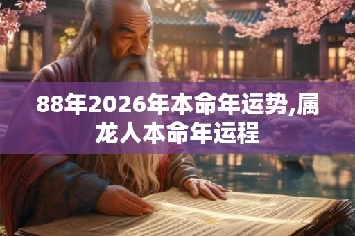 88年2026年本命年运势,属龙人本命年运程 88年2026年本命年运势,属龙人本命年运程