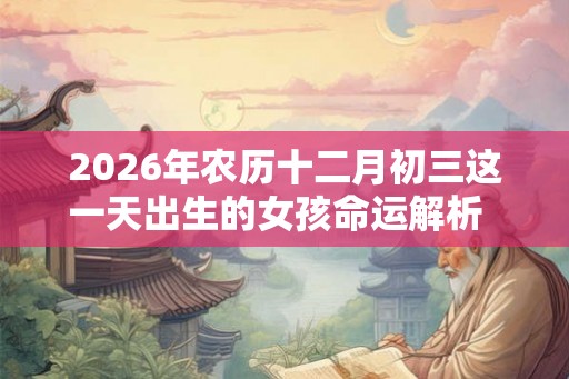 2026年农历十二月初三这一天出生的女孩命运解析  性格好不好