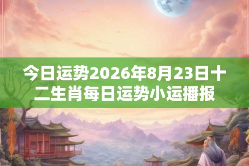 今日运势2026年8月23日十二生肖每日运势小运播报