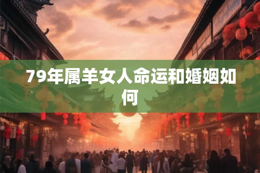 79年属羊女人命运和婚姻如何