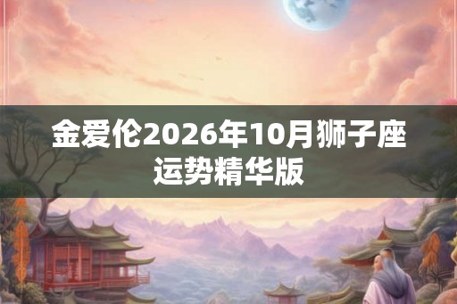 金爱伦2026年10月狮子座运势精华版