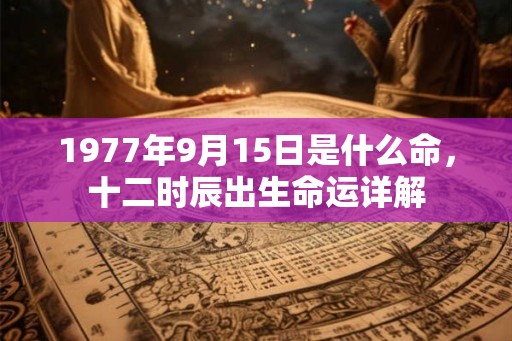 1977年9月15日是什么命，十二时辰出生命运详解