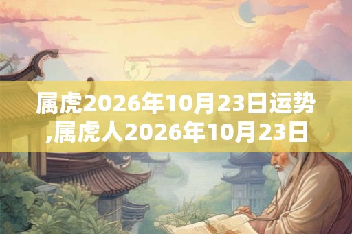 属虎2026年10月23日运势,属虎人2026年10月23日财运,生肖虎2026年10月23日运势