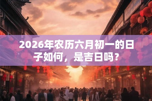 2026年农历六月初一的日子如何，是吉日吗？