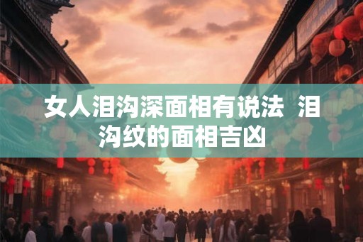 女人泪沟深面相有说法  泪沟纹的面相吉凶