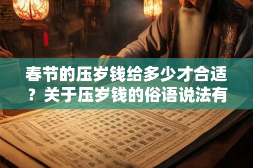 春节的压岁钱给多少才合适?关于压岁钱的俗语说法有哪些? 春节的压岁钱给多少才合适?关于压岁钱的俗语说法有哪些?