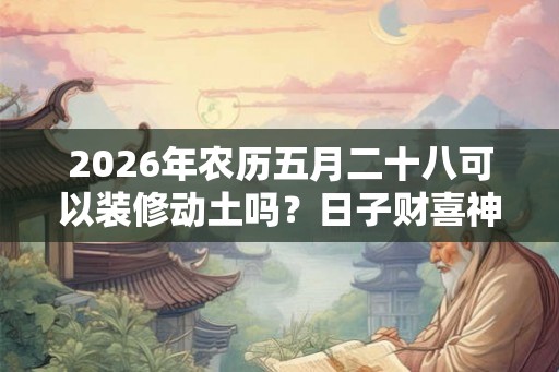 2026年农历五月二十八可以装修动土吗？日子财喜神方位？