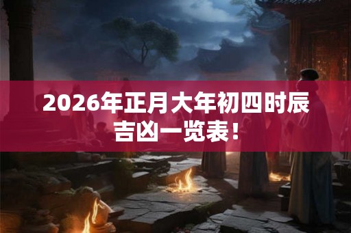 2026年正月大年初四时辰吉凶一览表! 2026年正月大年初四时辰吉凶一览表!
