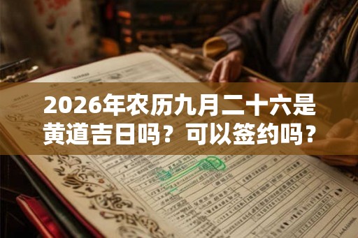 2026年农历九月二十六是黄道吉日吗？可以签约吗？