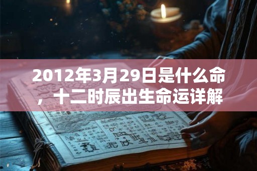 2012年3月29日是什么命，十二时辰出生命运详解