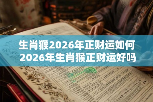 生肖猴2026年正财运如何 2026年生肖猴正财运好吗