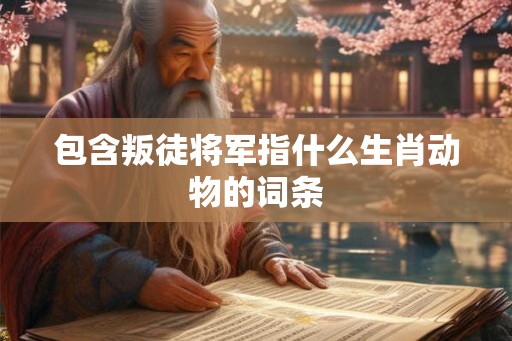 包含叛徒将军指什么生肖动物的词条
