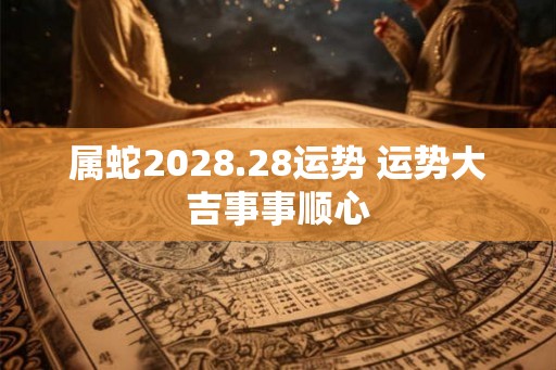 属蛇2028.28运势 运势大吉事事顺心