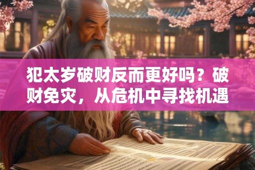 犯太岁破财反而更好吗？破财免灾，从危机中寻找机遇