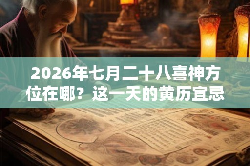 2026年七月二十八喜神方位在哪？这一天的黄历宜忌如何